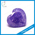 Beautiful heart shape light purple rough ice cubic zirconia stone